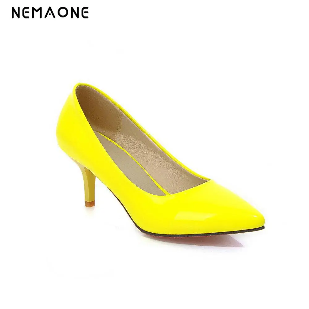 NEMAONE 2017 Women pumps Fashion pointed patent leather stiletto high heels shoes Spring Summer Wedding Shoes woman high heels
NEMAONE 2017 Women pumps Fashion pointed patent leather stiletto high heels shoes Spring Summer Wedding Shoes woman high heels