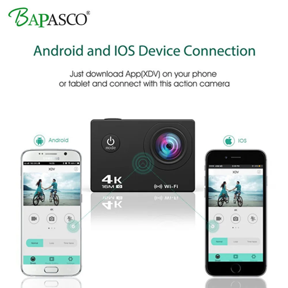 Original BAPASCO Action camera Ultra HD 4K / 30fps WiFi 2.0" 170D Helmet underwater Camera Sports waterproof Cam Sports Camera
Original BAPASCO Action camera Ultra HD 4K / 30fps WiFi 2.0" 170D Helmet underwater Camera Sports waterproof Cam Sports Camera