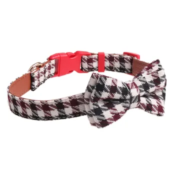 Plaid Bowknot Dog Collars Fabric and PU Soft Adjustable Collar for Small Medium Large Dogs Pet Products halsband hond
Plaid Bowknot Dog Collars Fabric and PU Soft Adjustable Collar for Small Medium Large Dogs Pet Products halsband hond