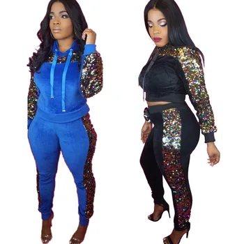 Winter Women Two Piece Set Velvet Side Sequin Hooded Tops + Pant Set Suit Casual Outfits 2 Piece Matching Sets Velour Tracksuits
Winter Women Two Piece Set Velvet Side Sequin Hooded Tops + Pant Set Suit Casual Outfits 2 Piece Matching Sets Velour Tracksuits