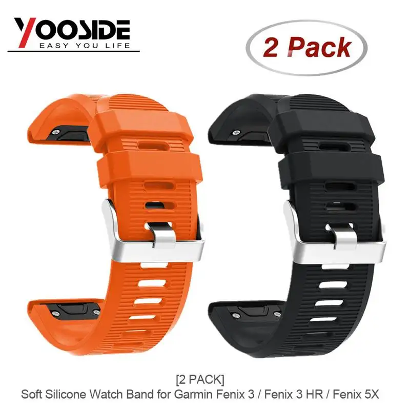 2-PACK Silicone 26mm Easy Quick Fit Sport Watch Band Strap for Garmin Fenix 5X/Fenix 3/3 HR/D2 Charlie/ Descent Mk1 Wristband
2-PACK Silicone 26mm Easy Quick Fit Sport Watch Band Strap for Garmin Fenix 5X/Fenix 3/3 HR/D2 Charlie/ Descent Mk1 Wristband