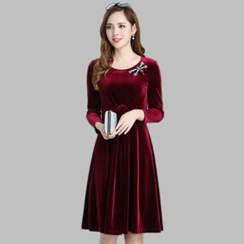 2018 Fashion Spring Autumn Women's Long Sleeve Pleuche Slim Dress Elegant Female Solid Color O-Neck A-Line Party Dresses F536
2018 Fashion Spring Autumn Women's Long Sleeve Pleuche Slim Dress Elegant Female Solid Color O-Neck A-Line Party Dresses F536