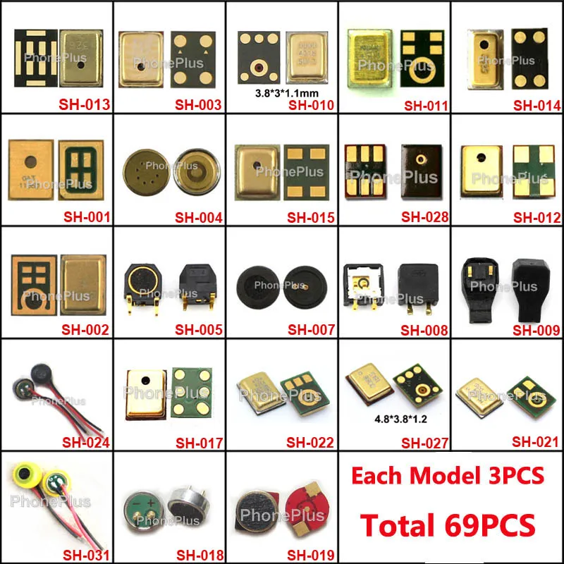 23Models 69PCS Microphone Microfon Transmitter Inner Mic Repair Part For Most Brand Cellphone Common Universal Compatible
23Models 69PCS Microphone Microfon Transmitter Inner Mic Repair Part For Most Brand Cellphone Common Universal Compatible