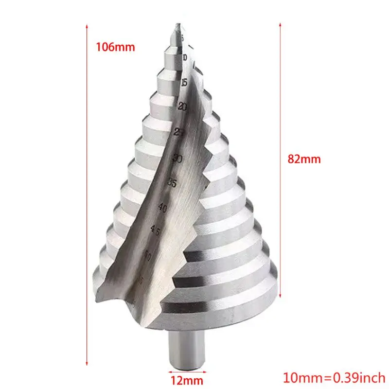 New 6-60mm Hss Step Cone Drill Bit Hole Cutter Set 12 Steps Metric Step Drill Wood Plastic Metal Drilling Shank Dia 13mm qiang
New 6-60mm Hss Step Cone Drill Bit Hole Cutter Set 12 Steps Metric Step Drill Wood Plastic Metal Drilling Shank Dia 13mm qiang