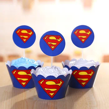 24pcs Superman Party Supplies Cupcake Wrappers Favors Cupcake Toppers Kids Boys birthday Baby Shower Superhero Party Decoration
24pcs Superman Party Supplies Cupcake Wrappers Favors Cupcake Toppers Kids Boys birthday Baby Shower Superhero Party Decoration