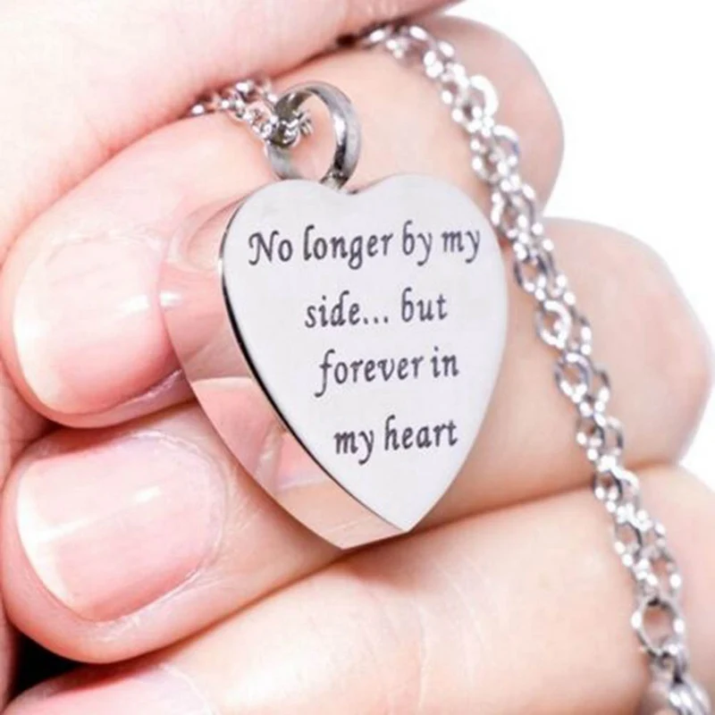 No Longer By My Side But Forever In My Heart Heart Shaped Necklace Cremation Pendant Ashes Urn For Pet/Human Memorial Jewelry
No Longer By My Side But Forever In My Heart Heart Shaped Necklace Cremation Pendant Ashes Urn For Pet/Human Memorial Jewelry