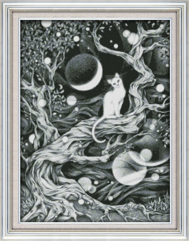 Joy Sunday A white cat on the tree under the Moonlit Counted Cross Stitch Kits printed Cross-stitch set Embroidery Needlework
Joy Sunday A white cat on the tree under the Moonlit Counted Cross Stitch Kits printed Cross-stitch set Embroidery Needlework