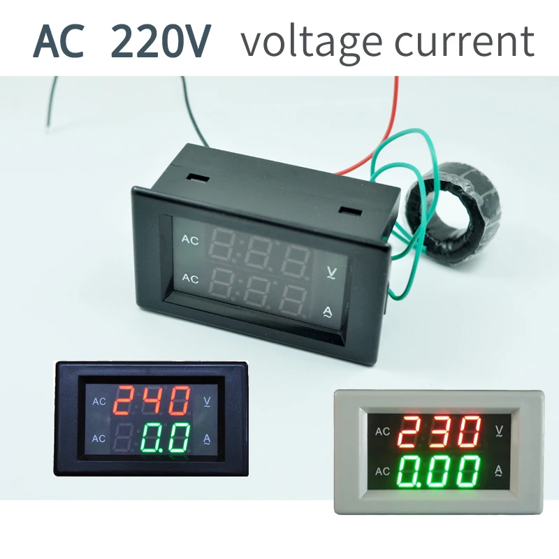 New AC 200A Digital LCD Voltmeter Ammeter Panel Amp Volt Gauge 80-300V110V 220V