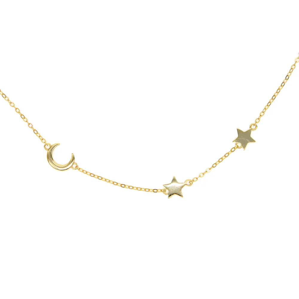 real 925 sterling silver fashion shiny moon star paved women charm necklace with gold color silver 40+5cm wedding necklace
real 925 sterling silver fashion shiny moon star paved women charm necklace with gold color silver 40+5cm wedding necklace