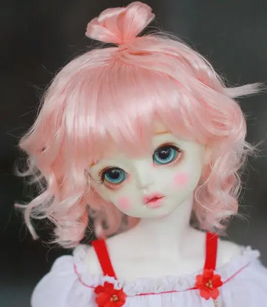 Новый парик для куклы BJD Короткие вьющиеся волосы милый маленький Пигтейл