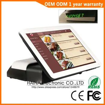 HAINA TOUCH 15 inch RFID Touch Screen Pos Terminal Machine with Customer display