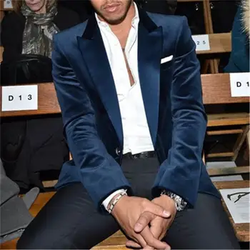 2020 Navy Blue Velvet Suit Men 2 Pieces(Jacket+Pants+Tie) Latest Coat Pant Designs Formal Slim Fit Wedding Tuxedo Prom Groom 
2020 Navy Blue Velvet Suit Men 2 Pieces(Jacket+Pants+Tie) Latest Coat Pant Designs Formal Slim Fit Wedding Tuxedo Prom Groom