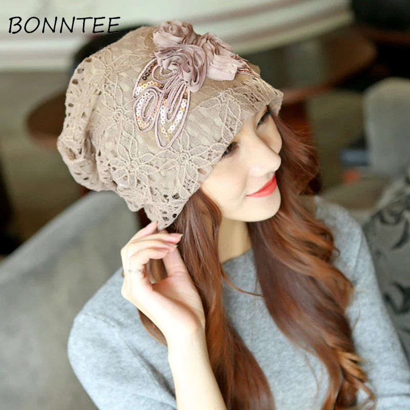 Beanies Women Lace Flowers Hollow Bow Elegant Korean Style Womens Fashion Skullies Warm Double Layer Chic Casual Daily Lovely
Beanies Women Lace Flowers Hollow Bow Elegant Korean Style Womens Fashion Skullies Warm Double Layer Chic Casual Daily Lovely