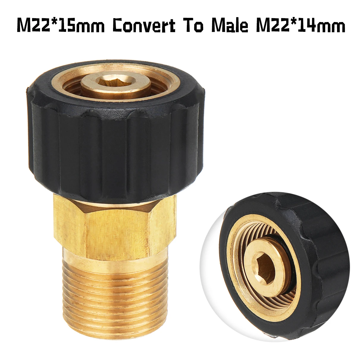 

Pressure Washer Adapter Female M22*15mm Convert To Male M22*14mm Quick Connect Generator Accessories