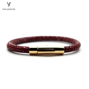 Red Wine Stingray Spring Buckle Bracelets Stainless Steel Snap hook Jewelry High Quality Genuine Stingray Leather Men Bracelet
Red Wine Stingray Spring Buckle Bracelets Stainless Steel Snap hook Jewelry High Quality Genuine Stingray Leather Men Bracelet