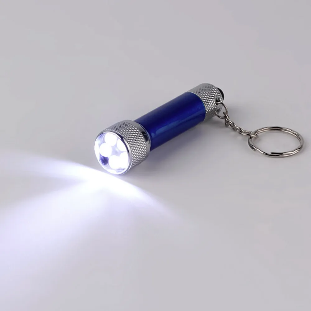 5Pcs Flashlight Keychain Mini LED White Light Torch Keyring Flash KeyChains New