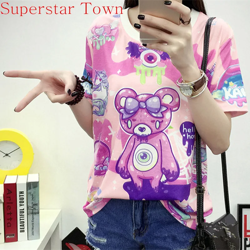 Harajuku Shirt Brand Clothing Women Polerones Mujer De Marca Cartoon Anime Tops Cotton Summer Casual Women T Shirt
Harajuku Shirt Brand Clothing Women Polerones Mujer De Marca Cartoon Anime Tops Cotton Summer Casual Women T Shirt