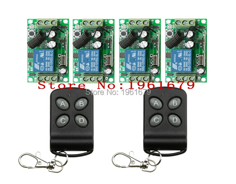 DC 12 V RF wireless remote control switch 1 channel Intelligent home system 200M 2 transmitter + 4 receiver
DC 12 V RF wireless remote control switch 1 channel Intelligent home system 200M 2 transmitter + 4 receiver