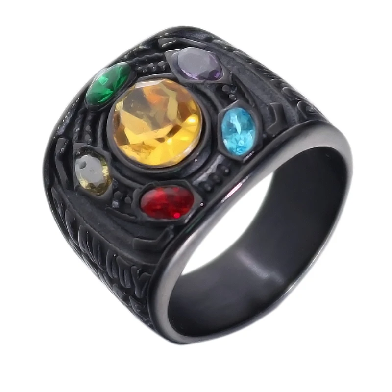 New Avengers thanos Rings Gold Black Infinite Power Gauntlet Crystal Ring for Men Women Stainless Steel Infinity War Male ring
New Avengers thanos Rings Gold Black Infinite Power Gauntlet Crystal Ring for Men Women Stainless Steel Infinity War Male ring