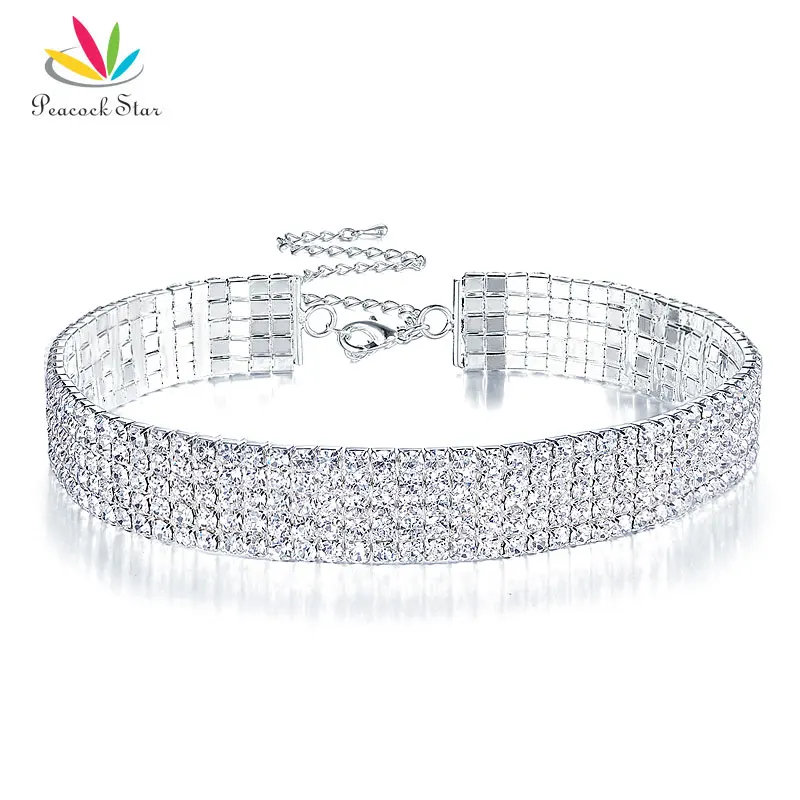 Peacock Star Bridesmaid Wedding Party Prom 5 Row Stretch Rhinestone Choker Necklace Pageant w/ Elastic Cord CC013
Peacock Star Bridesmaid Wedding Party Prom 5 Row Stretch Rhinestone Choker Necklace Pageant w/ Elastic Cord CC013