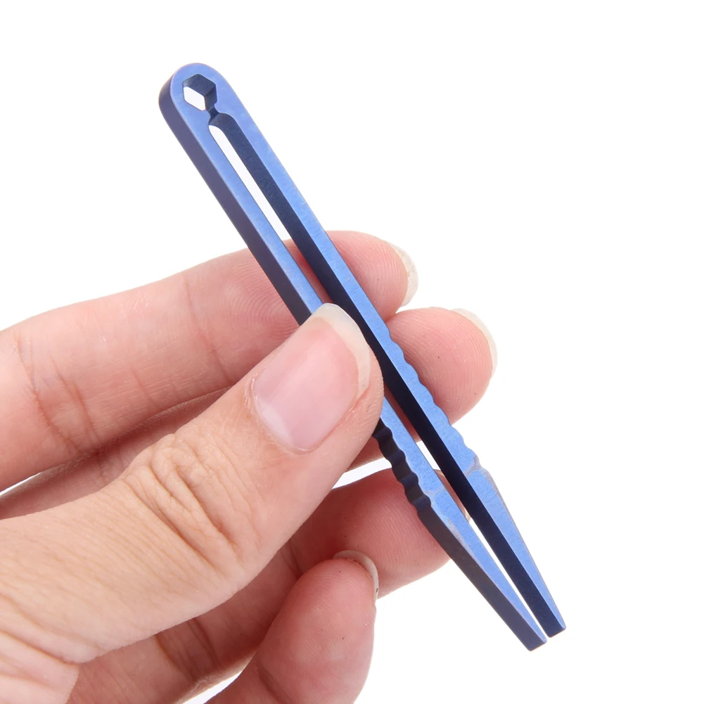 Image Free Shipping Outdoor New products Pelican One piece EDC Tweezers Titanium Clips Ultra Light Elastic EDC Size L Camping Kit