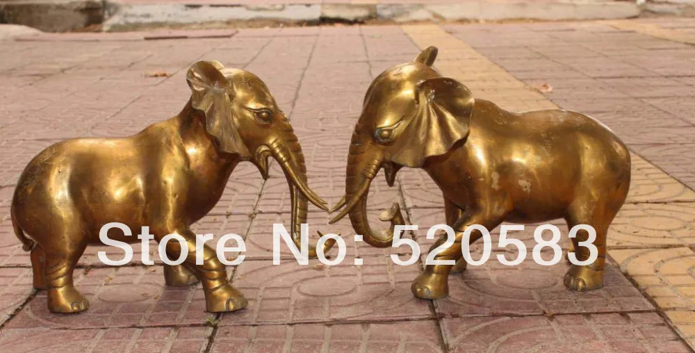 free 17" Chinese Bronze Carved Animal Lucky Auspicious Elephant Heffalump Pair Statue fast
free 17" Chinese Bronze Carved Animal Lucky Auspicious Elephant Heffalump Pair Statue fast