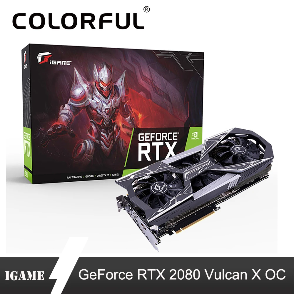 Colorful iGame RTX 2080 Vulcan X OC Graphic Card GDDR6 8G Nvidia GeForce RTX 2080 Video Card 256 Bit For Gaming PCI-E Port
Colorful iGame RTX 2080 Vulcan X OC Graphic Card GDDR6 8G Nvidia GeForce RTX 2080 Video Card 256 Bit For Gaming PCI-E Port