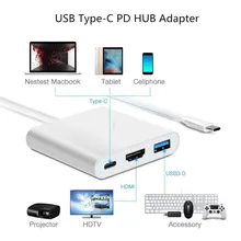 USB 3.1 Type-C to 4K HDMI Adapter, USB 3.0 HUB w 1 Charging Port w PD, Fits for New Macbook 12 inch, Chromebook Pixel and More