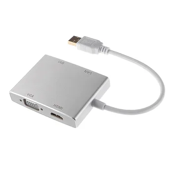 USB 3.0 Adapter HDMI DVI VGA HDTV External Graphics Card & LAN Ethernet RJ45100Mbps Adapter 4 in 1 Multiplicate Function Sliver
USB 3.0 Adapter HDMI DVI VGA HDTV External Graphics Card & LAN Ethernet RJ45100Mbps Adapter 4 in 1 Multiplicate Function Sliver