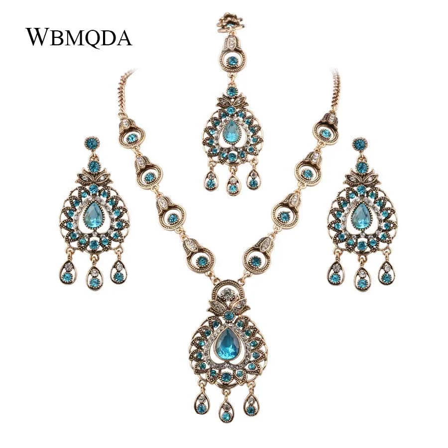 3 Pcs/lot Vintage Bohemian Indian Bridal Jewelry Sets Blue Red Peacock Prestige Necklace Earrings For Women Ethinc Accessories
3 Pcs/lot Vintage Bohemian Indian Bridal Jewelry Sets Blue Red Peacock Prestige Necklace Earrings For Women Ethinc Accessories