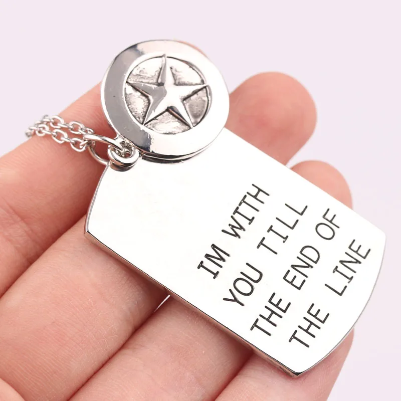 Avengers Captain America Statement Necklace I'M with you till the end of the Line Hand Carved Lovers Necklace Free Shipping
Avengers Captain America Statement Necklace I'M with you till the end of the Line Hand Carved Lovers Necklace Free Shipping