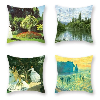 4Pcs French Famous Pillowcase Classical Monetena Estuary Bed Cushion Decorative Cushion Cover Four Season
4Pcs French Famous Pillowcase Classical Monetena Estuary Bed Cushion Decorative Cushion Cover Four Season