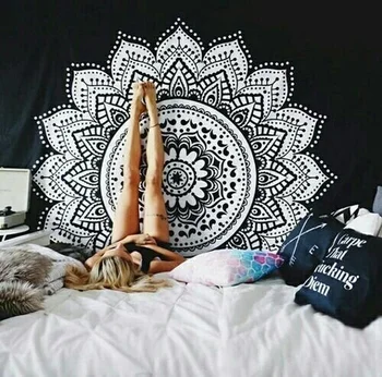 Ombre Mandala Tapestry - Black and White Indian/Hindu Wall Hanging - 100% Cotton - Bohemian Wall Decor
Ombre Mandala Tapestry - Black and White Indian/Hindu Wall Hanging - 100% Cotton - Bohemian Wall Decor