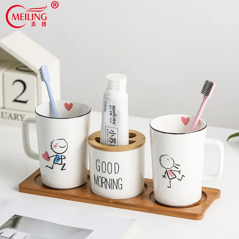 Modern Home Decor Couple Bathroom Accessories Set Ceramic Cute Toothbrush Holder Toothpaste Dispenser Toilet Bamboo Tray Storage
Modern Home Decor Couple Bathroom Accessories Set Ceramic Cute Toothbrush Holder Toothpaste Dispenser Toilet Bamboo Tray Storage