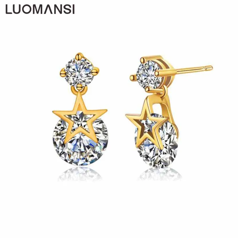 Luomansi New Fashion Star Earrings For Women Simple Pentagram Zircon Earrings High Quality Vintage Earrings Wedding Jewelry
Luomansi New Fashion Star Earrings For Women Simple Pentagram Zircon Earrings High Quality Vintage Earrings Wedding Jewelry