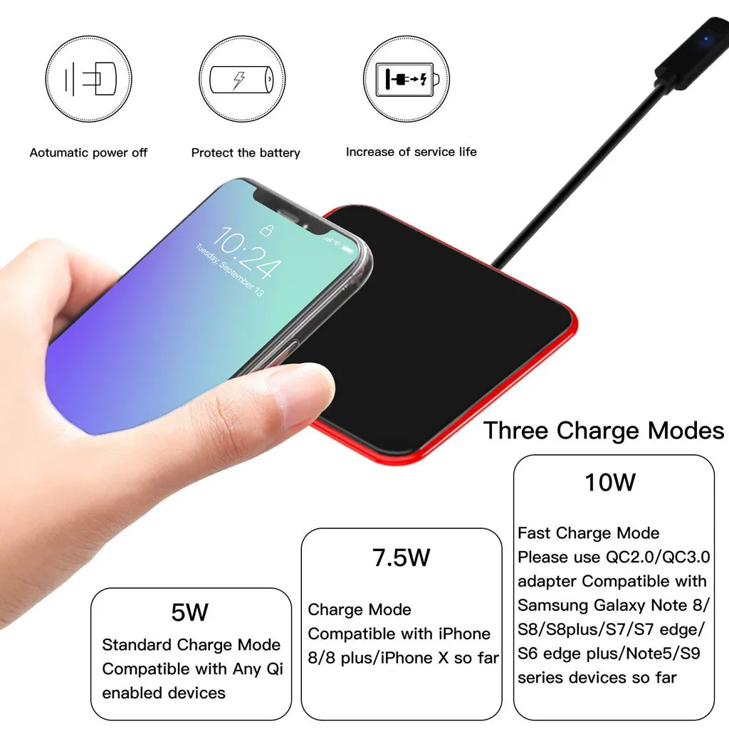 Techhole Store Phone Charging Pad QI Certified Fast Wireless Charger Stand 10W Compatible For iPhone For Samsung
Techhole Store Phone Charging Pad QI Certified Fast Wireless Charger Stand 10W Compatible For iPhone For Samsung