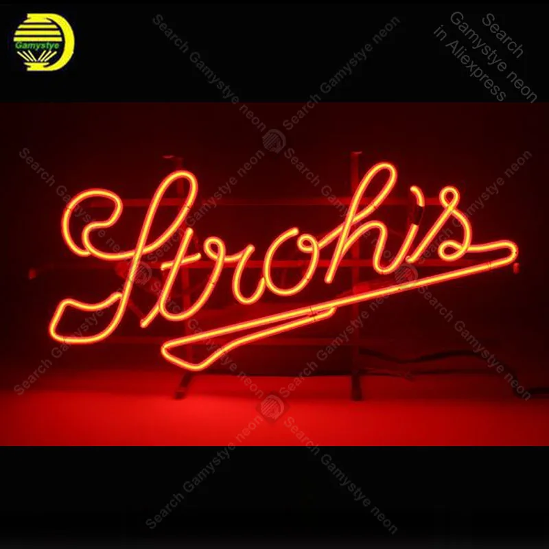 

Neon sign For Stroh's Beer Neon Bulb sign display Iconic Beer Pub Handcraft Lamp real glass advertise Letrero enseigne lumine