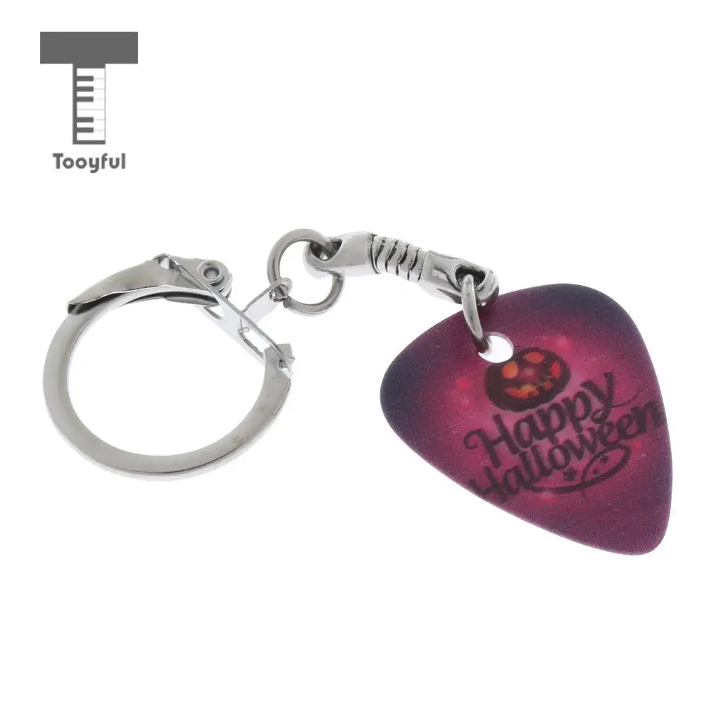 Acoustic Electric Celluloid Smooth Guitar Plectrum Picks Happy Halloween Keychain Key Fob