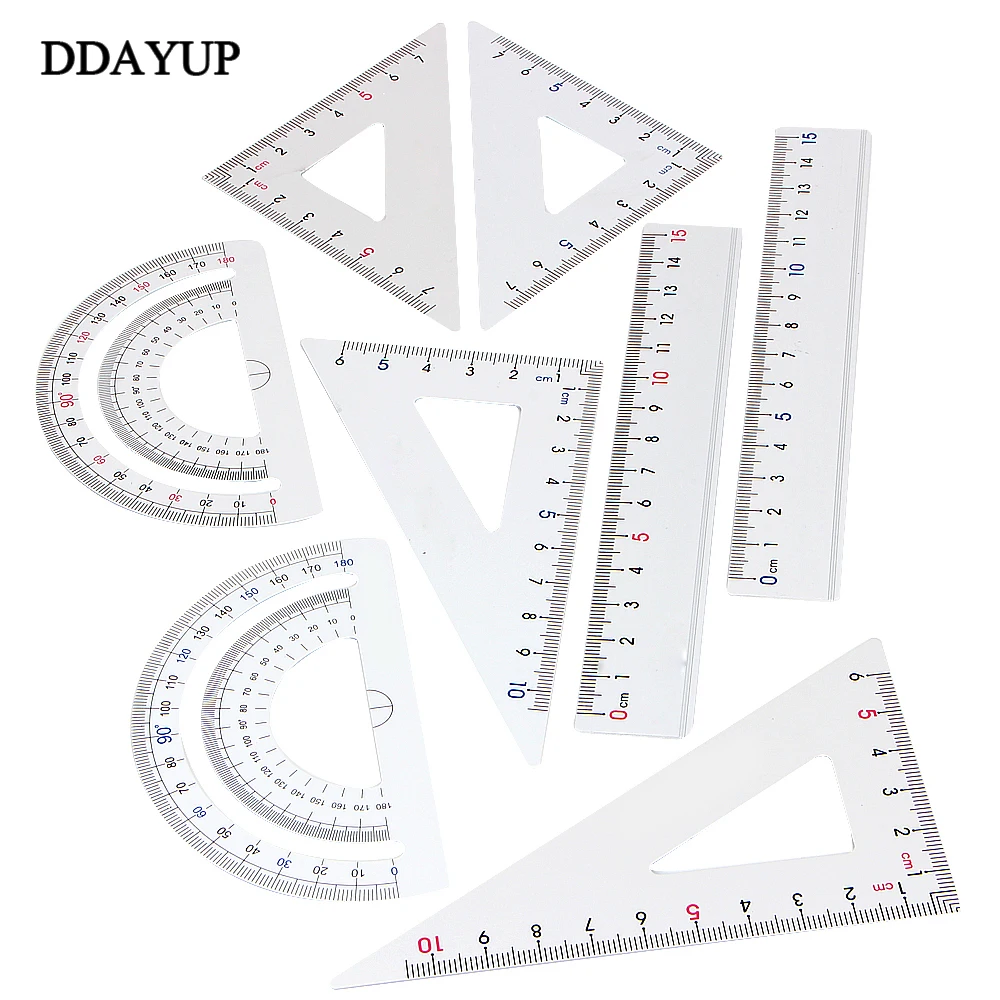 Drawing Triangle Ruler Students Stationery Aluminum Alloy Ruler ruler+Protractor Ruler Office School Supplies
Drawing Triangle Ruler Students Stationery Aluminum Alloy Ruler ruler+Protractor Ruler Office School Supplies
