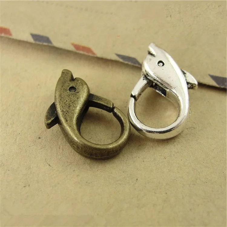 10pcs/lot 18x12MM Antique Silver Dolphin Lobster Clasp Hooks For Necklace Bracelet Chain DIY Jewelry Findings Components
10pcs/lot 18x12MM Antique Silver Dolphin Lobster Clasp Hooks For Necklace Bracelet Chain DIY Jewelry Findings Components