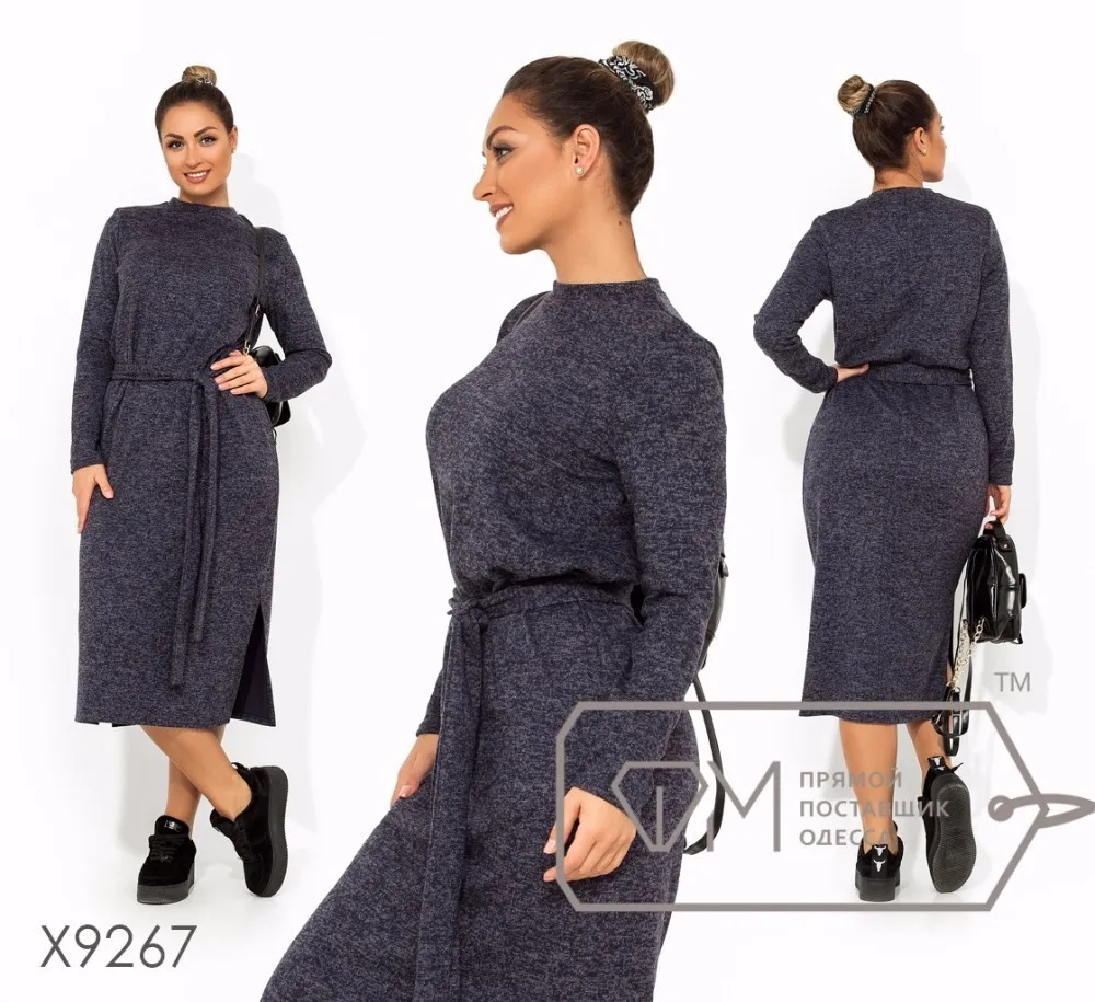 Long Winter Dress Plus Size Dress Long Sleeve Casual Women