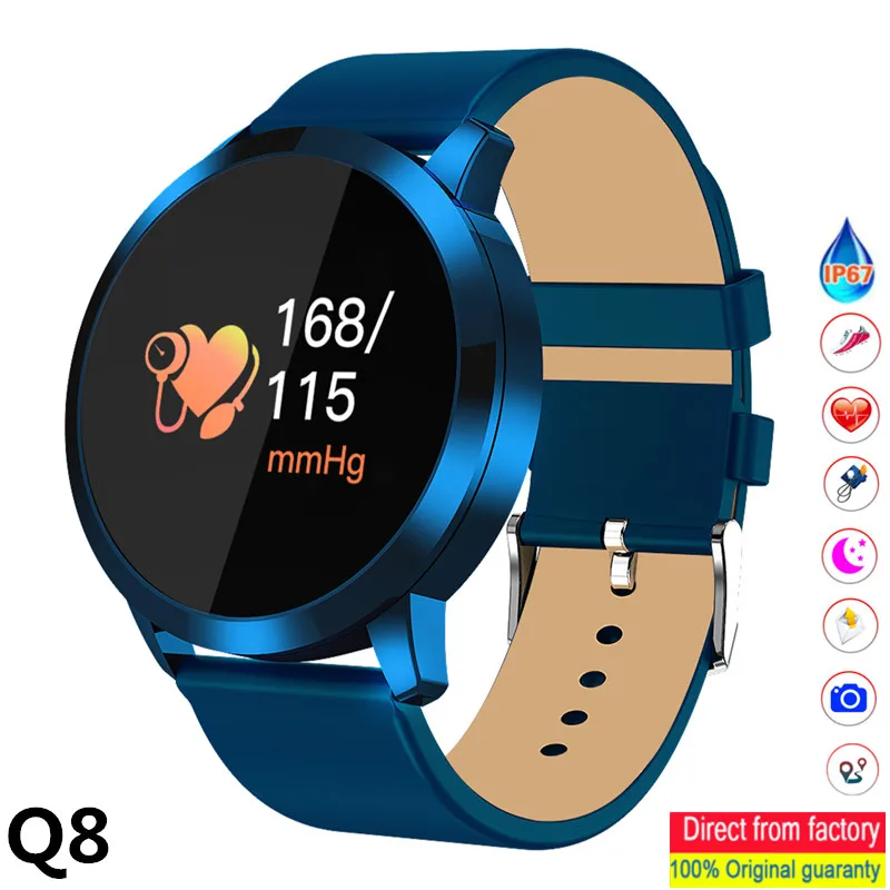 Smart Watch Men Q8 Round Smart Bracelet OLED Display Sports Step Band Fitness Tracker Heart Rate Sensor Blood Pressure Men Watch
Smart Watch Men Q8 Round Smart Bracelet OLED Display Sports Step Band Fitness Tracker Heart Rate Sensor Blood Pressure Men Watch