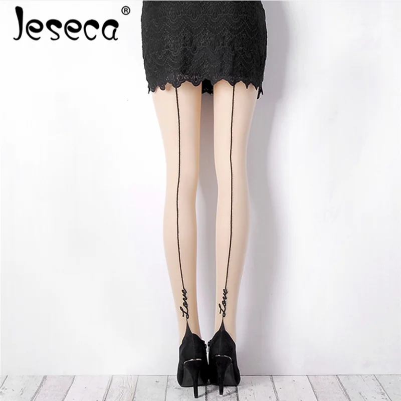 Women Sexy Black Stylish Love Printed High Stocking Pantyhose Slim Elastic Leg Black Skin Hosiery Thin Letter Tights Female
Women Sexy Black Stylish Love Printed High Stocking Pantyhose Slim Elastic Leg Black Skin Hosiery Thin Letter Tights Female