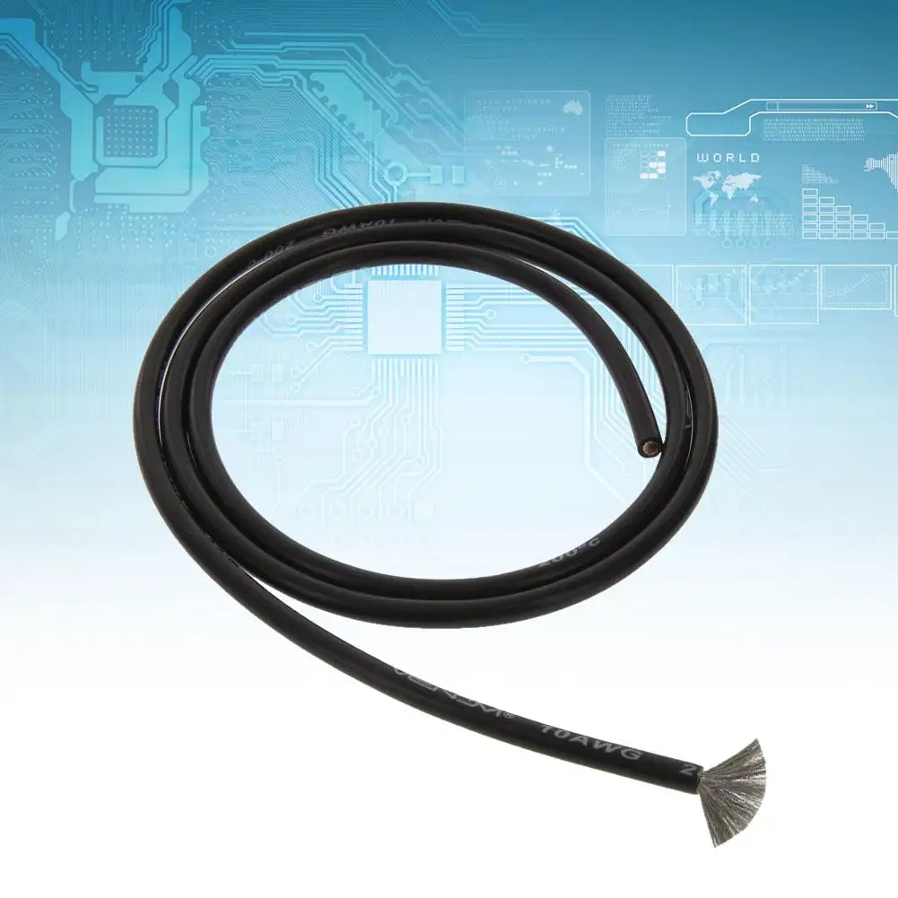 Flexible Stranded of 10 AWG Silicon Environmental Electronic Conductor Black A676