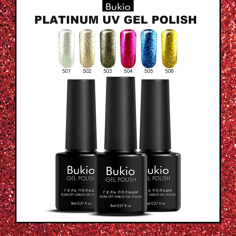 Bukio Esmaltes полупостоянная УФ светодиодная лампа Платиновый гель гибридный лак