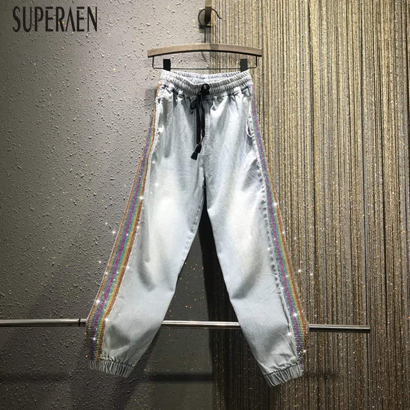 SuperAen Europe Casual Women Jeans 2019 Summer New Elastic Waist Ladies Jeans High Waist Wild Women Ankle Length Pants
SuperAen Europe Casual Women Jeans 2019 Summer New Elastic Waist Ladies Jeans High Waist Wild Women Ankle Length Pants