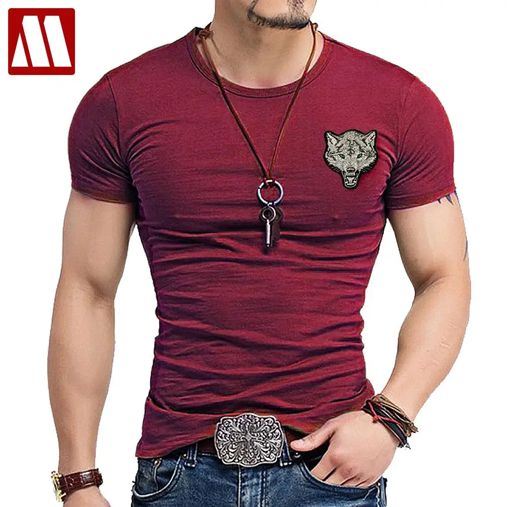 2019 Brand Men's Wolf embroidery Tshirt Cotton Short Sleeve T Shirt Spring Summer Casual Men's O neck Slim T-Shirts Size S-5XL
2019 Brand Men's Wolf embroidery Tshirt Cotton Short Sleeve T Shirt Spring Summer Casual Men's O neck Slim T-Shirts Size S-5XL