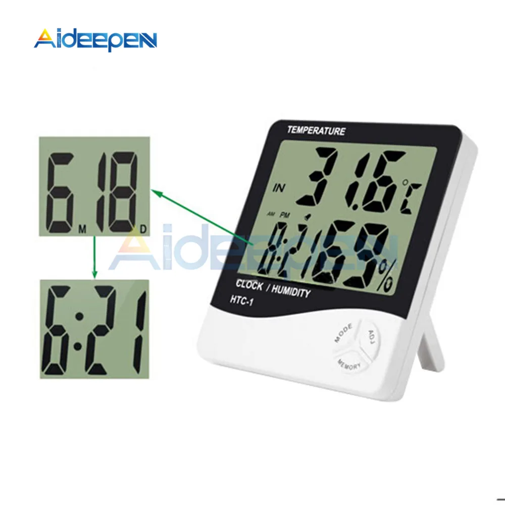 HTC-1 Indoor LCD Electronic Digital Temperature Humidity Meter Digital Thermometer Hygrometer Alarm Clock Weather Station
HTC-1 Indoor LCD Electronic Digital Temperature Humidity Meter Digital Thermometer Hygrometer Alarm Clock Weather Station