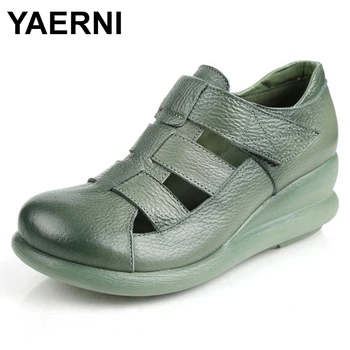 YAERNI New Arrival Women's Sandals Genuine Leather Wedges Shoes Round Toe Flats Thick Heels Female Rome Summer Plataform Sandals
YAERNI New Arrival Women's Sandals Genuine Leather Wedges Shoes Round Toe Flats Thick Heels Female Rome Summer Plataform Sandals