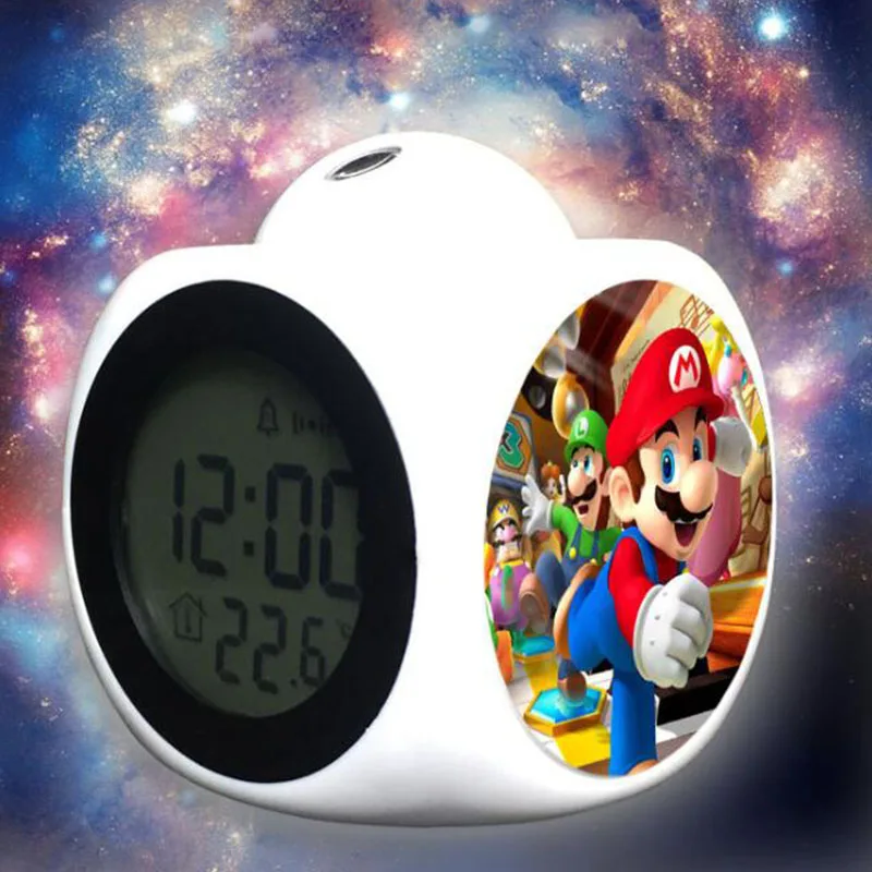 Super Mario Projection Alarm Clock reloj despertador Temperature clock wekker reveil Backlight Watch Time Talking Digital Clocks
Super Mario Projection Alarm Clock reloj despertador Temperature clock wekker reveil Backlight Watch Time Talking Digital Clocks